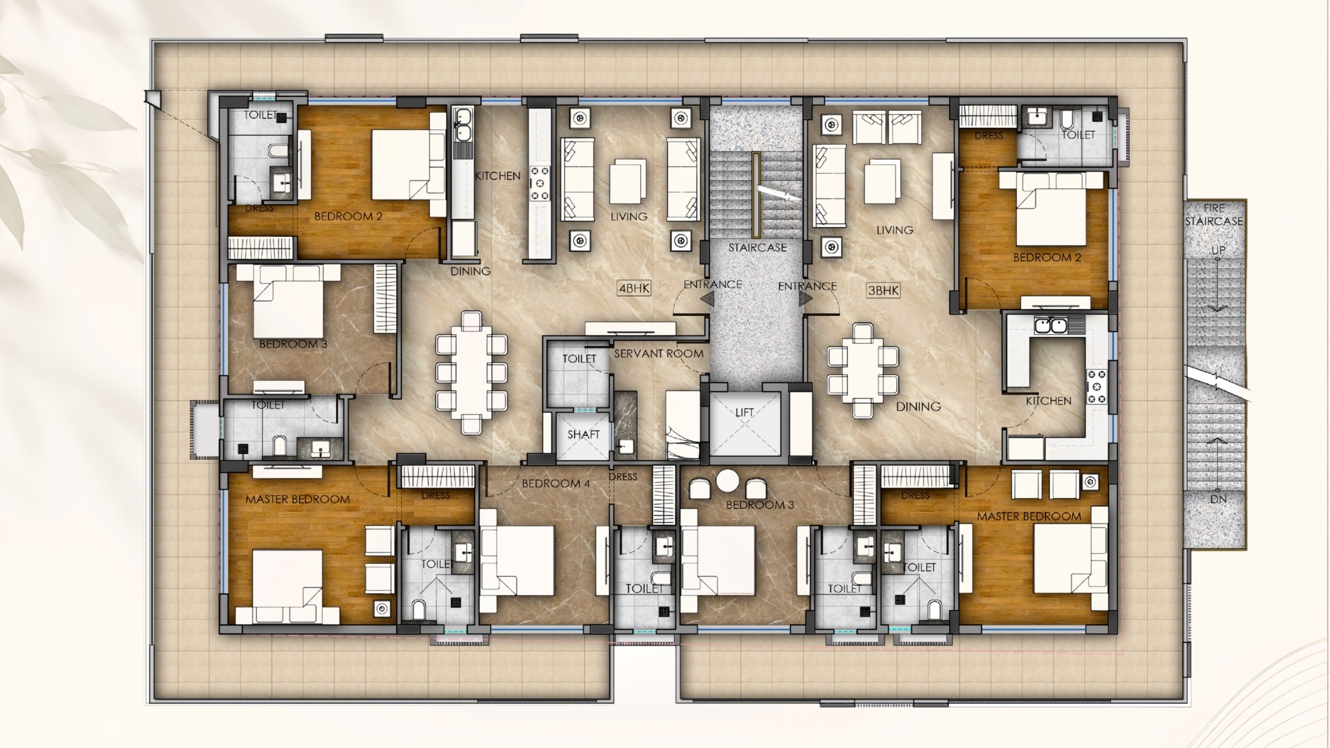 UG, 1st, 2nd and 3rd floor plan of Urban Nest